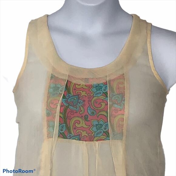 Matilda Jane Sheer Cream Sleeveless Tunic | Boho Chic Oversized Style | XS - Picture 4 of 15